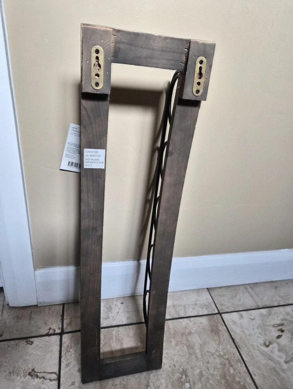 NWT Wall Décor Metal Wine Rack - Wood Finish